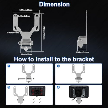 4x6 Inch Headlight Mount Bracket 1PC