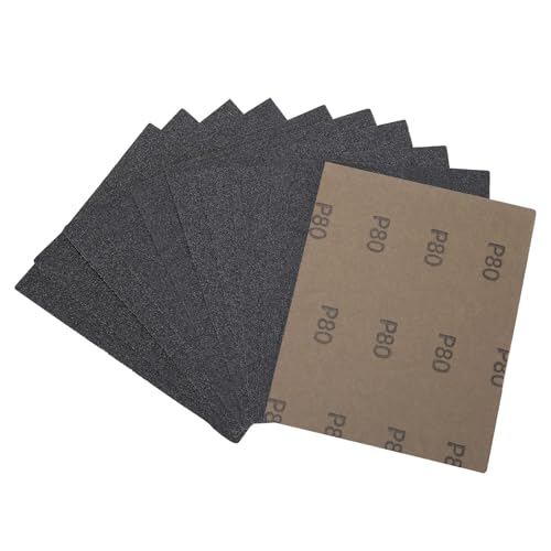 MAXMAN 1/4 Sheet Sandpaper, 4.5" x5.5" 80 Grit Silicone Carbide, for Wood - style: 80 grit