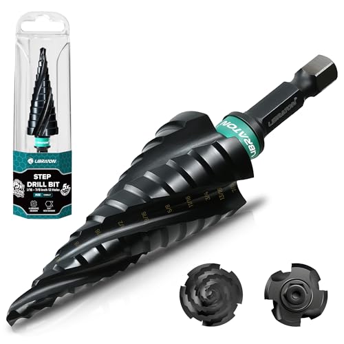 LIBRATON Four Spiral Flute Step Drill Bit Set 3/16"-7/8", M35 Step Bits - style: 3/16'' -7/8''