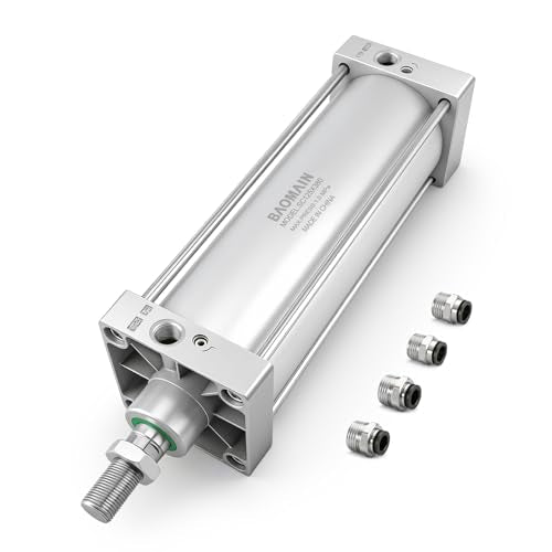 BAOMAIN Pneumatic Air Cylinder 5" Bore 15" Stroke SC125x380 - size: Stroke 14.96 inch(380mm)