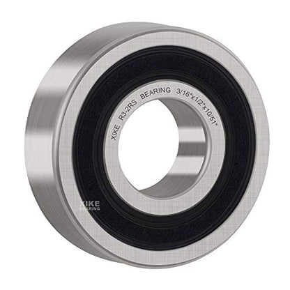 XIKE R3-2RS Sealed Deep Groove Ball Bearings, 4.763x12.7x4.978 mm, 10-Pack - size: R3-2RS - 4.763x12.7x4.978 mm