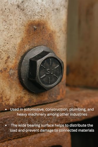 (15 Pieces) 5/8-18x2 1/2" Grade 8 Hex Flange Bolts Screws UNF Fine Full Threads Zinc Phosphate & Oil