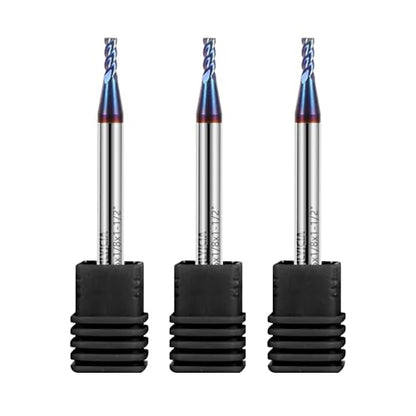 3PCS 1/16" 4 Flute End Mills Set for Stainless Steel (Nano-Coated) - size: 1/16 in