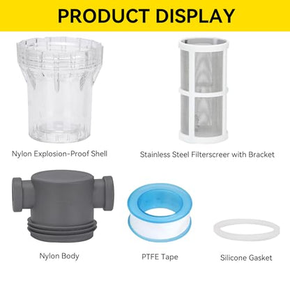 1/2'' Female NPT in-Line Strainer - Garden Hose Filter for High Pressure Washer, Sediment Filter with 60 Mesh Stainless Steel Screen (1/2'' 60 Mesh) - style: 1/2'' 60Mesh