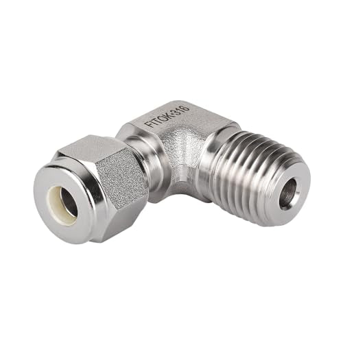 316 Stainless Steel Compression Tube Fitting Male Elbow 1/16" Tube OD x 1/16" Male NPT 11000 psi, SS-LM-FL1-NS1 - size: 1/16" OD x 1/16" MNPT