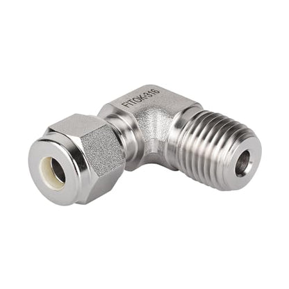 316 Stainless Steel Compression Tube Fitting Male Elbow 1/16" Tube OD x 1/16" Male NPT 11000 psi, SS-LM-FL1-NS1 - size: 1/16" OD x 1/16" MNPT