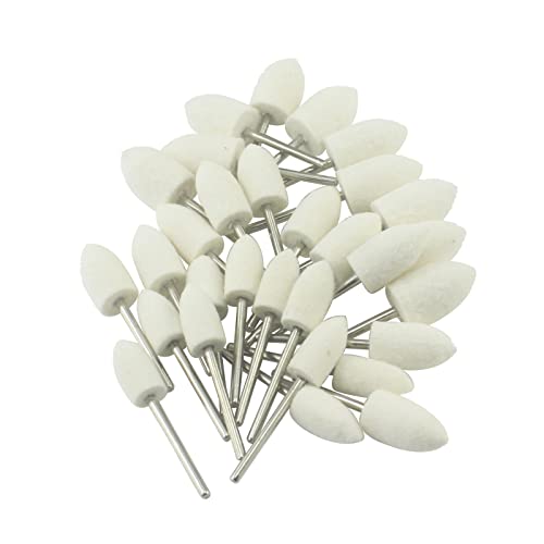30 Pcs Wool Felt Polishing Bits, 3/32'' Shank Cone Shape Wool Polishing Points for Rotary Tool (8mm,10mm,12mm)