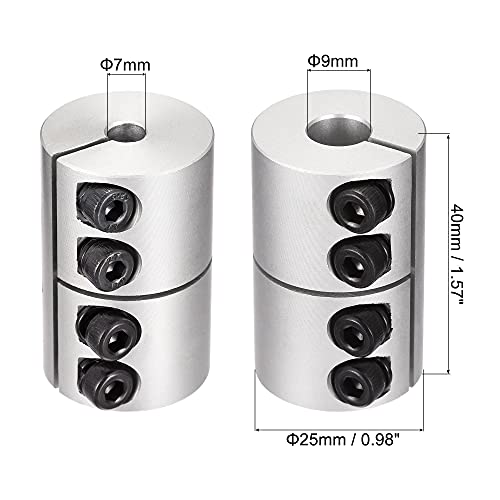 uxcell 7mm to 9mm Shaft Coupling 25mmx40mm Coupler Aluminum Alloy Joint Motor for 3D Printer CNC Machine DIY Encoder - size: 9mm x 7mm