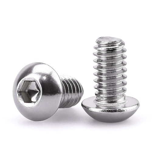 1/4-20 x 1/2" Button Head Socket Cap Bolts Screws, 304 Stainless Steel 18-8, Allen Hex Drive, Bright Finish, Fully Machine Thread, Pack of 25 - size: 1/4-20 x 1/2