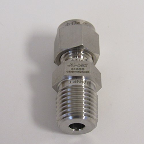 316 Stainless Steel Compression Fitting, 1/4" Tube x 1/4" NPT Male Connector, Twin Ferrule Leak-Resistant Tube Adapter for High-Pressure Applications, ASME B1.20.1 Compliant