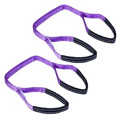 2 Pack 1" x3.3Ft Lifting Sling Straps, 2-Ply Heavy Duty Polyester Web Sling