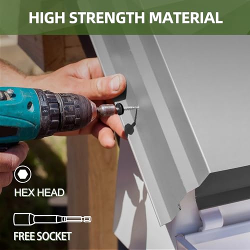#12 x 2-1/2" (50 PCS) Black Metal Roofing Screws with Rubber Washer, Hex Head Self Tapping Screws for Metal, Self Drilling Sheet Metal Screw - size: #12 x 2-1/2"