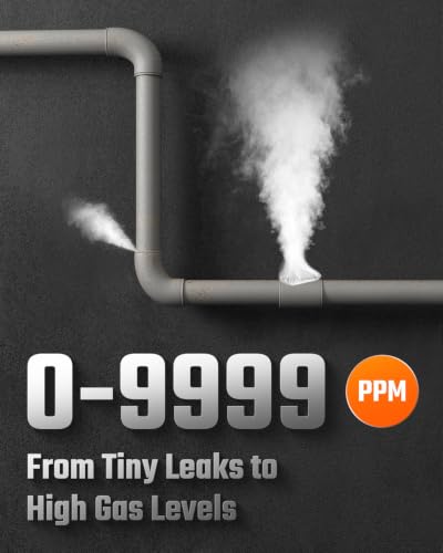 TOPTES PT-336 Rechargeable Natural Gas Detector with 0–9999PPM Range