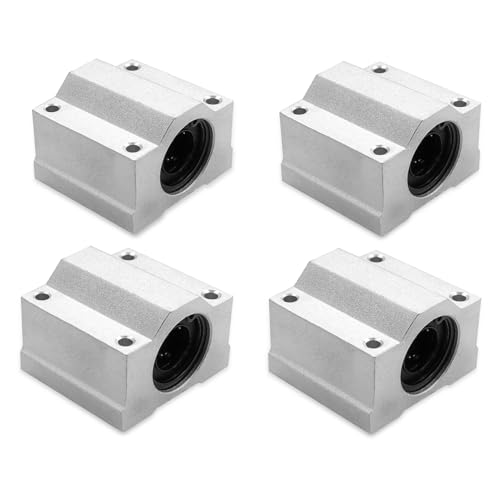 4Pcs SCS20UU Linear Motion Ball Bearing Slide Block ID 20mm Aluminum Bushing Linear Rail Support Guide Shaft Bearing for Printer Parts 4 Pack - size: SCS20UU-4Pcs