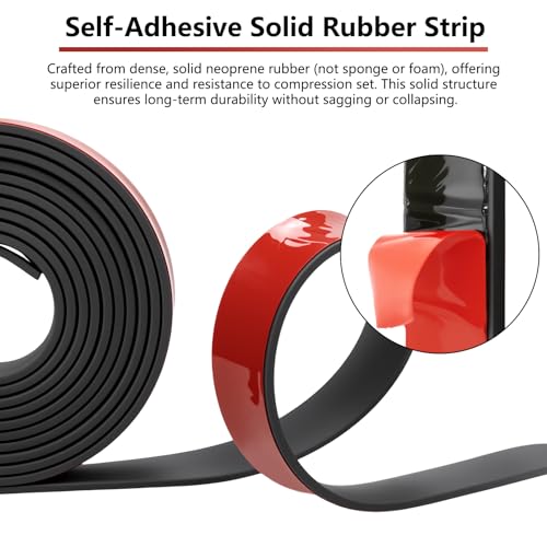 Self-Adhesive Solid Rubber Strip - 1" W x 1/8" T x 120" L - size: 1" Wide x 1/8" Thick x 10' Long