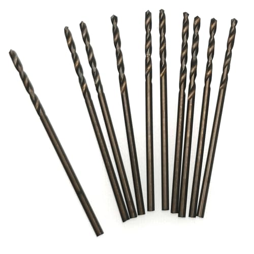 10 Pcs 1mm M35 Cobalt Drill Bits, Jobber bits for Steel & Metal - size: 1mm