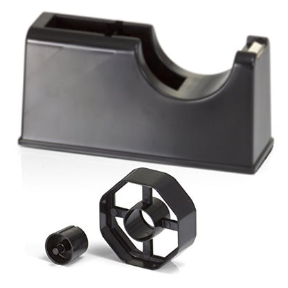 Officemate 2-in-1 Heavy Duty Tape Dispenser 1-Inch and 3-Inch Core, Black (96699) (Pack of 12) - size: (Pack of 12)
