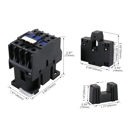 Baomain 3-Pole AC Contactor CJX2-1801 24VAC Coil, 3NO+1NC Auxiliary, 660V 3-Phase, DIN Rail Mount,for Motor Starters, Pumps, and Industrial Control Panels - style: AC 24V