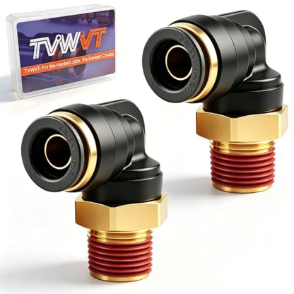 90 Degree DOT Air Hose Fitting Union Elbow, Quick Connect Air Brake Fitting - size: 1/2"OD x 3/8"NPT