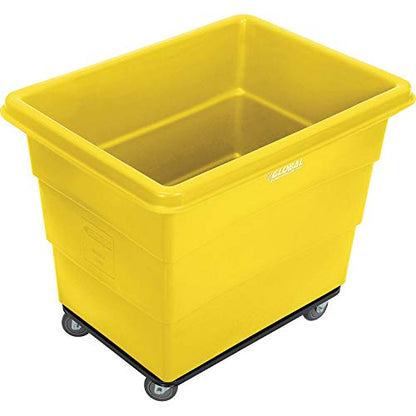 Global Industrial 12 Bushel Plastic Bulk Box Truck, Steel Base, Yellow - color: Yellow