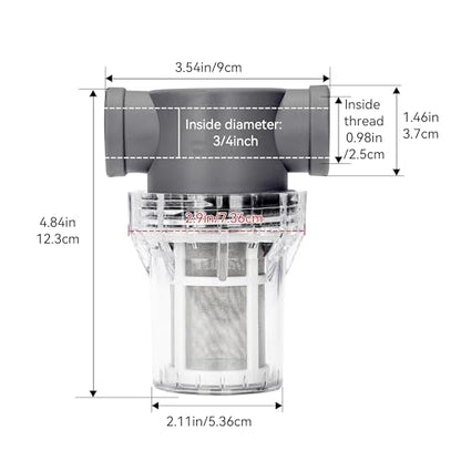3/4'' Female NPT in-Line Strainer - Garden Hose Filter for High Pressure Washer, Sediment Filter with 60 Mesh Stainless Steel Screen (3/4'' 60 Mesh) - style: 3/4'' 60Mesh