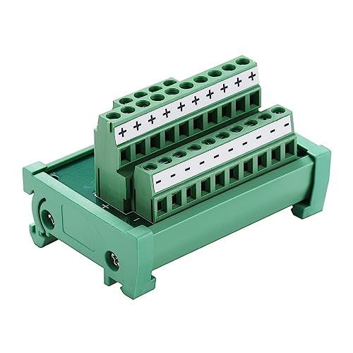 2 in 10 Out 25A DIN Rail Terminal Blocks Distribution Breakout - style: 2 IN 10 OUT