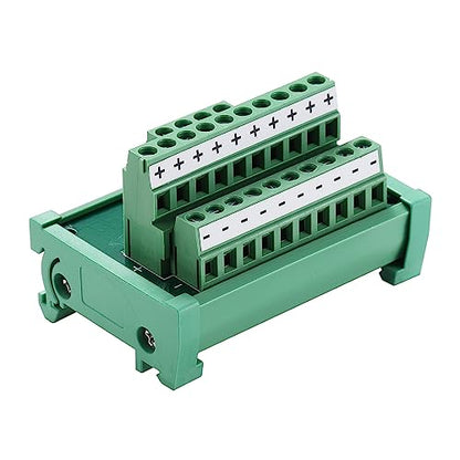 2 in 10 Out 25A DIN Rail Terminal Blocks Distribution Breakout - style: 2 IN 10 OUT