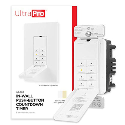 UltraPro Countdown in-Wall Digital Timer Switch, 8 Presets, On/Off Button - style: Push Button Timer