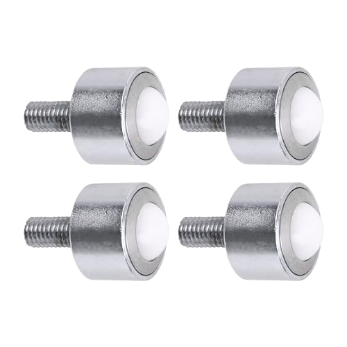 4 Pcs Transfer Bearing Flange Mounted Nylon Roller 0.59 Inch 99lbs Load Capacity