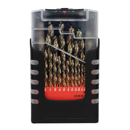 29-Piece Cobalt Drill Bit Set Heavy-Duty Drill Bits for Steel, Hard Metal, Cast Iron (29pcs) - size: Various Sizes (29-Piece Set)