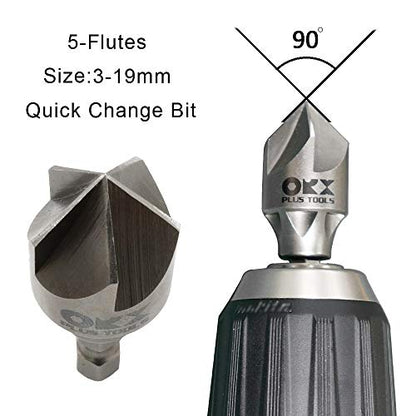 ORXPLUS Tools 2PC Internal & External Deburring Chamfer Tool Set 1/8"-3/4" - size: 2PCS Deburring Chamfer Tool Set