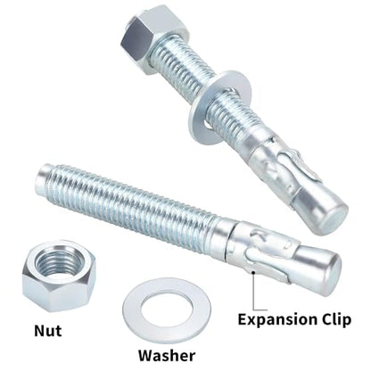 3/4" x 5-1/2" Concrete Anchor Bolts, 20PCS Zinc-Plated Carbon Steel Wedge Anchor