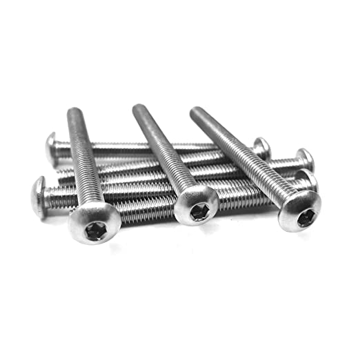 M5-0.8 x 50mm Button Head Socket Cap Screws, Allen Socket Drive, 304 Stainless Steel, Full Thread, Bright Finish，Metric Thread Hex Socket Bolts Fastener 20PCS (M5-0.8 x 50mm) - size: M5-0.8 x 50mm