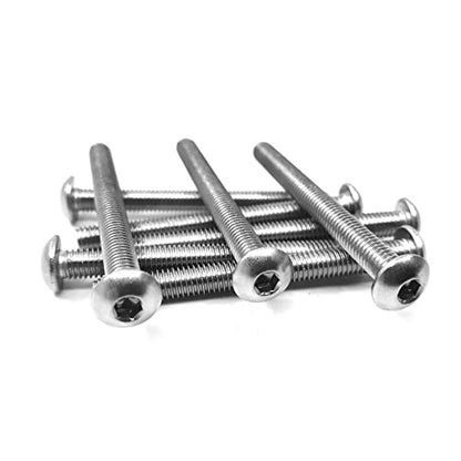 M5-0.8 x 50mm Button Head Socket Cap Screws, Allen Socket Drive, 304 Stainless Steel, Full Thread, Bright Finish，Metric Thread Hex Socket Bolts Fastener 20PCS (M5-0.8 x 50mm) - size: M5-0.8 x 50mm