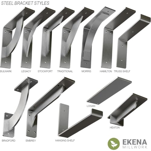 2" W x 7" D x 7" H Bradford Steel Bracket, Antiqued Silver - color: Antiqued Silver, size: 2-in. W x 7-in. D x 7-in. H