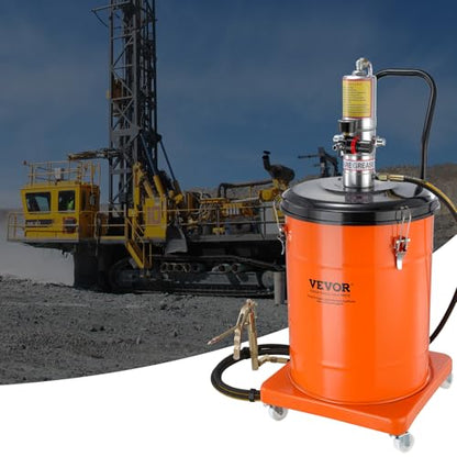 VEVOR Grease Pump, 10.5 Gallon Air Grease Pump with 13 ft High Pressure Hose and Grease Gun, 40L Pneumatic Grease Pump with Wheels, Portable Lubrication Grease Pump - style: 10.5 Gallon