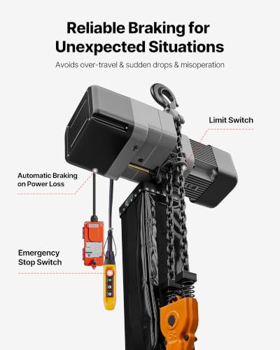 VEVOR 2-Speed 11000lbs Electric Chain Hoist, 30ft Lift Overhead Crane Hoist
