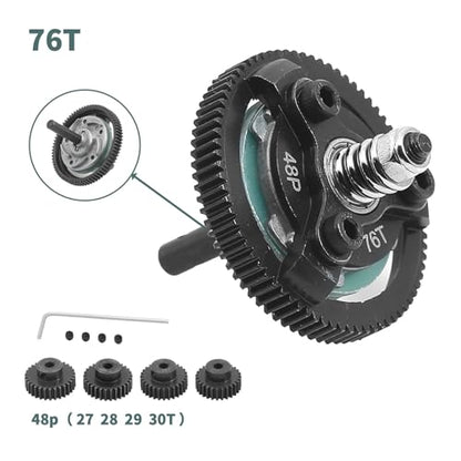 48P 72T Hardened Steel Spur Gear with 27T 28T 29T 30T Pinions, 3.175mm Bore - size: 76T-27T 28T 29T 30T