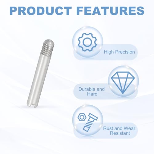 PATIKIL M2.5 x 16mm Slotted Cylindrical Pin, 15 Pcs 304 Stainless Steel Dowel External Thread Slotted Pin Screw for Home Furniture Cabinet Improvement, Silver Tone - size: M2.5 x 16mm