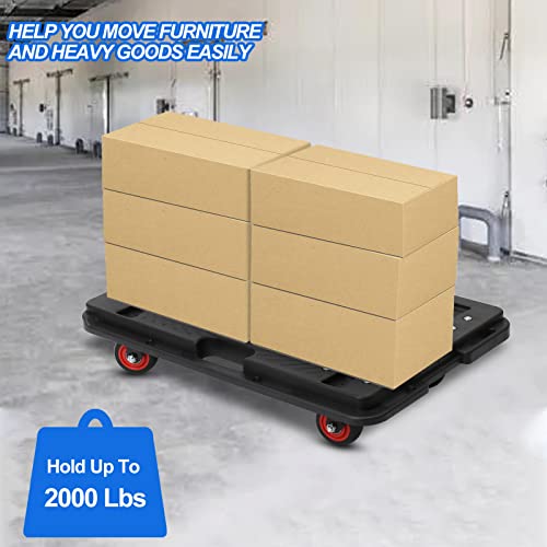 Furniture Moving Dolly Furniture Movers Dollys with Wheels, Portable Moving Rollers Leg Dollies for Heavy Furniture, 4 Wheels Flat Dolly, 1200 Lbs Capacity, Black - color: Heavy Duty Dolly