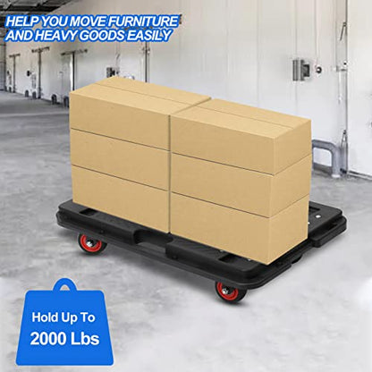 Furniture Moving Dolly Furniture Movers Dollys with Wheels, Portable Moving Rollers Leg Dollies for Heavy Furniture, 4 Wheels Flat Dolly, 1200 Lbs Capacity, Black - color: Heavy Duty Dolly