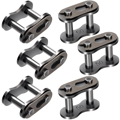 PAGOW 6pcs #50 Roller Chain Connecting Links, Master Connector Link Heavy Duty for Bycicles, Mini Bikes, Motorcycles, Go-Karts, Agricultural Machine, Home and Industrial Machinery - color: #50, 6pcs