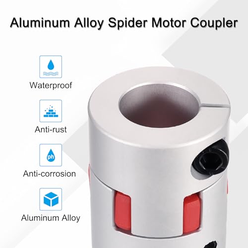 MECCANIXITY Aluminum Shaft Coupling 22mm - 22mm Flexible Spider Coupling - size: 22mm to 22mm