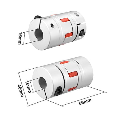 uxcell Shaft Coupling 16mm to 16mm Bore L66xD40 Flexible Coupler Joint for Servo Stepped Motor - size: L66xD40 16mm to 16mm