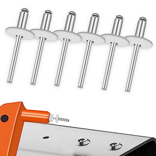 100pcs Aluminum Large Flange Blind Rivets, 3/16" x 3/8", Flange Diameter 5/8" (16 mm), Pop Rivets Assortment Kit Blind Rivet by Bolt Dropper, Grip Range(3-6mm) - size: 3/16''x 3/8'', style: aluminum