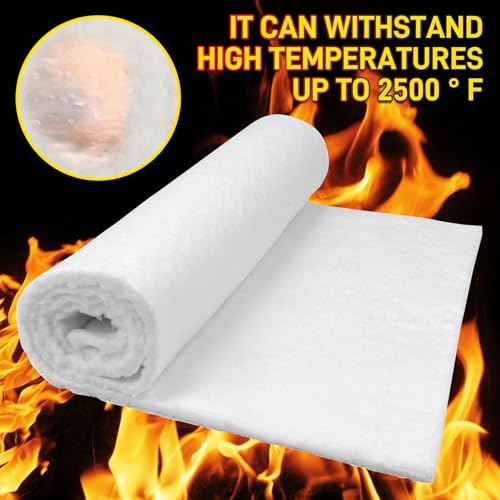 MODIGT 0.4"×16"×24" Ceramic Fiber Blanket Fireproof Insulation Material,High Density Firproof Insulation Blanket for Glass Blowing,Furnace,Forge,Kilns - size: 16×24in