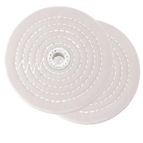 2 Pcs 6" Extra Thick Cotton Buffing Wheel, 5/8" Arbor Hole - style: 6 In Buffing Wheel(2 Pcs White)