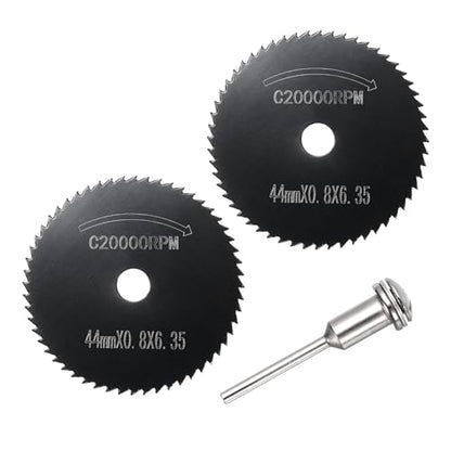 Cutting Wheel Set 2Pcs 1.73" 44mm Diameter HSS Circular Saw Blades - color: Black, size: 1.73"(44mm) Diameter, 0.13"(3.2mm) Round Shank