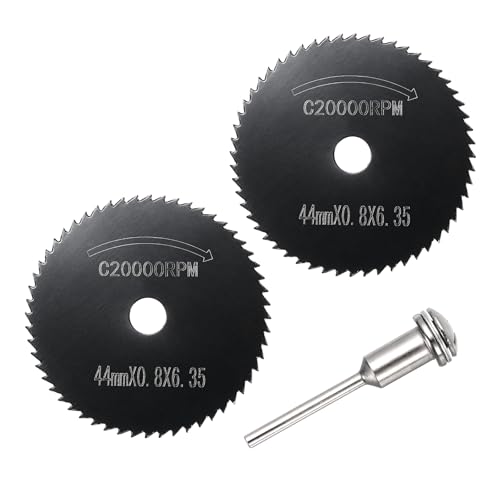 Cutting Wheel Set 2Pcs 1.73" 44mm Diameter HSS Circular Saw Blades - color: Black, size: 1.73"(44mm) Diameter, 0.13"(3.2mm) Round Shank