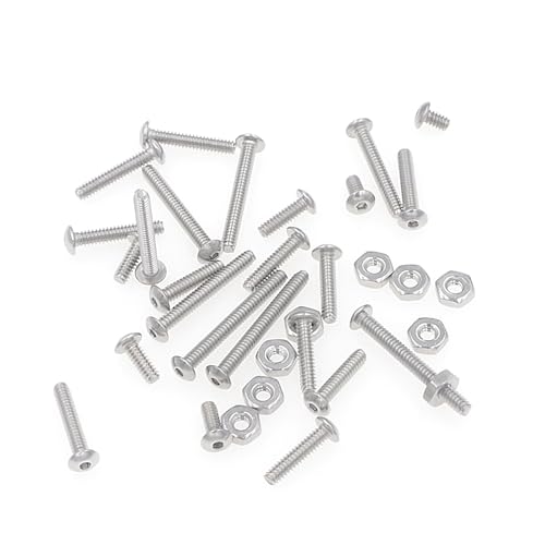 260PCS #4-40 UNC 304 SS Button-Head Socket Cap Screws & Hex Nuts Kit - size: #4-40 UNC